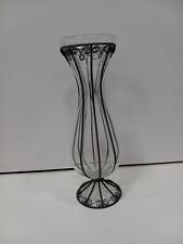Used, Tall Blown Glass Vase in Footed Metal Frame for sale  Shipping to South Africa