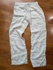 Pantalones de mujer Zara crema lino mezcla algodón pierna ancha talla S cintura elástica segunda mano  Embacar hacia Mexico