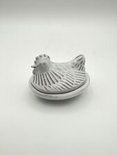 Mini caixa de bugigangas branca cerâmica galinha galinha vintage 3"" comprar usado  Enviando para Brazil