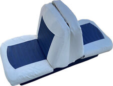 Boat Seat Cover Skin Replacements: White, Blue Vinyl Upholstery for Bench Seats, used for sale  Shipping to South Africa