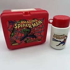 Lancheira de plástico vermelha vintage 1994 The Amazing Spider-Man com garrafa térmica 1990 comprar usado  Enviando para Brazil
