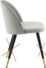 Venture Home Velvet aksamitne krzesło, jasnoszare, 1 sztuka na sprzedaż  PL