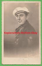Gebraucht, org. Foto: Wehrmacht Portrait Matrose Kriegsmarine Torpedo-Mechaniker Abzeichen gebraucht kaufen  Oranienburg