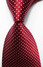Nova gravata masculina xadrez clássica vermelha branca tecido jacquard 100% seda comprar usado  Enviando para Brazil