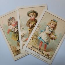 Lote (3) tarjetas coleccionables victorianas de catering de Partridge's Cafes para niños y niñas Filadelfia segunda mano  Embacar hacia Argentina