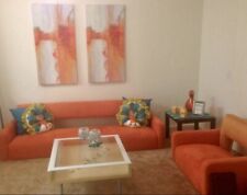 Orange suede sofa for sale  Irvine