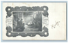 Cartão postal 1905 Born in Lowly Manger Feliz Natal Feliz Ano Novo Providence RI comprar usado  Enviando para Brazil