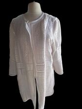 Women's Peter Nygard White Laser Cut Blazer Size XL, used for sale  Shipping to South Africa