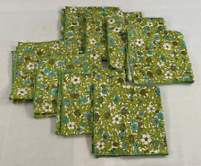 8 guardanapos vintage de linho verde floral MCM comprar usado  Enviando para Brazil