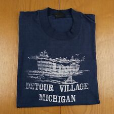 VINTAGE DETOUR MICHIGAN T SHIRT Adult Extra Large Blue Punk Single Stitch 80s, used for sale  Shipping to South Africa