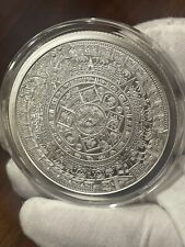 5 TROY oz .999 DROBNE SREBRO Kalendarz aztecki okrągły w kapsułce, używany na sprzedaż  Wysyłka do Poland