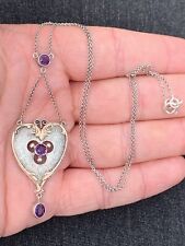 9ct Gold & Silver Arts & Crafts/Art Nouveau 1900 Amethyst Necklace, 9k 925 for sale  Shipping to South Africa