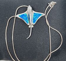 Hawaiian Sterling Silver And Blue Opal Manta Ray for sale  Shipping to South Africa