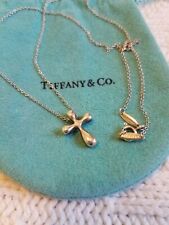 Tiffany & Co. Elsa Peretti ~ Sterling Silver Cross Pendant Necklace ~ 16"  for sale  Newport