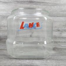 Vtg~ LANCE Peanut~ 8 Sided DISPLAY GLASS JAR~ 6.5" Tall~ Crisp Graphics~ NO Lid  for sale  Houston
