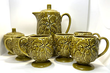 Royal Sealy Orchid Tea Coffee Pot Mugs Creamer Sugar Bowl Flowers JAPAN Lot Set, used for sale  Canada