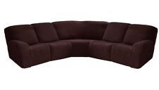 5 Seater Corner Recliner Couch Covers L Shape for 4 Seat & 1 Corner Seat - Brown for sale  Shipping to South Africa