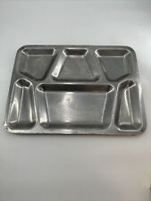 Bandeja de comida vintage de aço inoxidável metal cafeteria almoço escola prisão militar, usado comprar usado  Enviando para Brazil