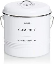 D'Lifeful Farmhouse Compost Bin Indoor Kitchen 1.3 Gallon White for sale  Shipping to South Africa