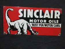 Placa de letrero de metal esmaltado de aceites de motor Sinclair de porcelana tamaño 22,5" x 11" pulgadas segunda mano  Embacar hacia Argentina