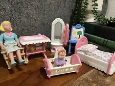 Vintage 90s Loving Family Dollhouse Nursery Furniture and Doll Bundle of 9 for sale  Shipping to South Africa
