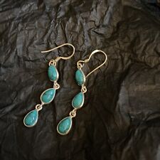 Turquoise and Silver Earrings, used for sale  GLASGOW