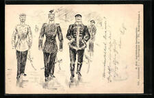 Postcard Austrian soldiers stand Stramm 1900  for sale  Shipping to South Africa
