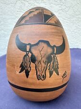 Vintage Southwest Egg Hand Painted Signed "VAGA"  USA Pottery 8" tall for sale  Shipping to South Africa