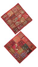 2 Ethnic Decor Embroidered Indian Bohemian Applic  Sari Cushion Covers  161X6*** for sale  Shipping to South Africa