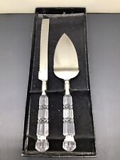 Illusion 2pc Bridal Cake Server Set Stainless Steel Acrylic Handles W/ Box for sale  Shipping to South Africa
