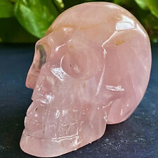 Quartzo rosa natural 359G cristal esculpido à mão crânio reiki cura comprar usado  Enviando para Brazil