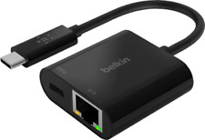Belkin USB C To Ethernet + Charge Adapter  Gigabit Ethernet Port INC001BTBK x2 for sale  Shipping to South Africa