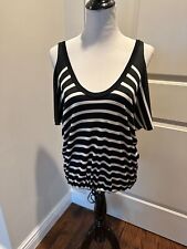 Pre-owned JEAN PAUL GAULTIER Soleil Black and White Striped Top SZ L for sale  Shipping to South Africa