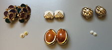 Clip earrings gold for sale  HARPENDEN