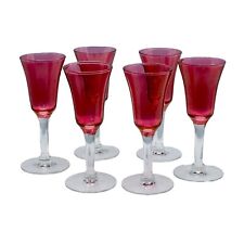 liqueur glasses 6 cranberry for sale  Cornville