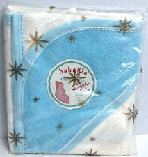 Vintage Babykin Baby   Bath Hooded Terry Knit Towel Blue & White NOS SEALED, used for sale  Shipping to South Africa