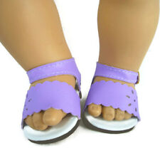 Sandalias festoneadas púrpuras lavanda zapatos para muñeca bebé mordida ropa CALIDAD segunda mano  Embacar hacia Mexico