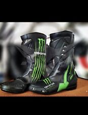 Kawasaki Motorcycle Riding Boots Genuine Leather Motorbike Racing Shoes Botas, used for sale  Shipping to South Africa