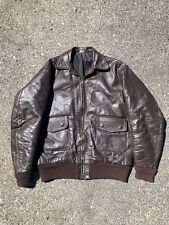 Vintage Langlitz Leather Jacket Aviator Brown XL Rare Hand Made Bomber 1980s for sale  Shipping to South Africa