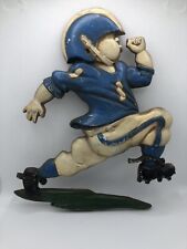 Vintage 1976 HOMCO Cast Metal Football Player Hanging Wall Plaque 9.75” for sale  Shipping to South Africa