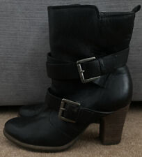 Ladies Clarks Leather Double Buckle Ankle Boots. Uk4. Black. Straps. PRISTINE for sale  Shipping to South Africa