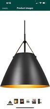 Luminária pendente de cozinha industrial AUTELO 1 luz grande abajur pingente preto comprar usado  Enviando para Brazil