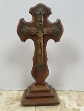 Wooden Alter Crucifix And Stand Religious Cross for sale  Shipping to South Africa