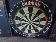 John Smiths Pub Dart Board Winmau With Surround & Cabinet For Man Cave Vintage  for sale  Shipping to South Africa