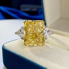 Elegante anel de noivado de casamento prata esterlina 925 amarelo citrino topázio tamanho 8 comprar usado  Enviando para Brazil