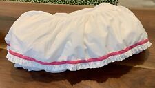 REDUCED!! $60! Pine Cone Hill  White Ruffle  Bedskirt w/CUSTOM pink ribbon-Queen for sale  Shipping to South Africa