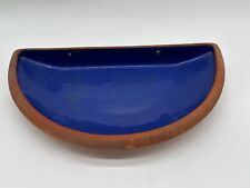 Usado, Bandeja de sementes alimentador de banho de pássaros terracota azul vitrificada deck de parede montagem meio círculo comprar usado  Enviando para Brazil