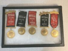 Women Of The Maccabee Bee Keeper Bee Hive Medals & Ribbons,  From Friendship NY, used for sale  Shipping to South Africa