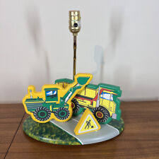 Abajur de mesa infantil escavadeira caminhão basculante placa de travessia madeira pintado de verde amarelo comprar usado  Enviando para Brazil