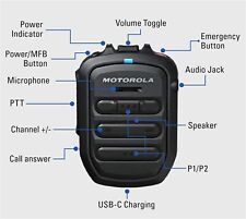 OEM Motorola WM500 PMMN4127A Bluetooth Remote Speaker Microphone Kit, used for sale  Shipping to South Africa